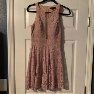 pink floral lace dress